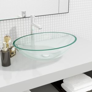 Lavatório 50x37x14 cm vidro transparente pt5034