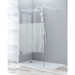 Ecrã de duche fixo painel de chuveiro para serig 90cm branco mate
