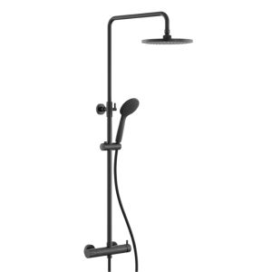 Coluna de duche monocomando redonda preta PVC elena