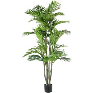 Palmeira artificial de bambu, 190 cm, 6 troncos, 30 folhas.