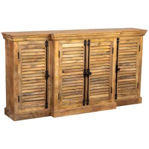Aparador em madeira com 2 portas e 3 gavetas, castanho, 180x40x95h cm