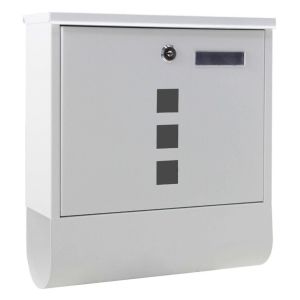 Caixa de correio - design - murala - aço galvanizado - branco - 30,5 x 9,6