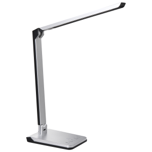 Candeeiro de secretária LED pictor com regulador de intensidade prateado