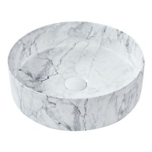 Lavatório de bancada manis ⌀ 40 cm cerâmica mármore branco