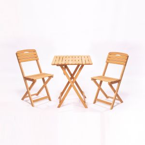 Wellhome conjunto de mesa e cadeiras de jardim wellhome marrom 80x72x60 cm