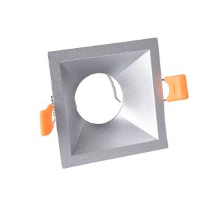 Foco embutido confort quadrado prateado wonderlamp 1xgu10 ø81mm