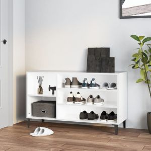Sapateira 102x36x60 cm derivados de madeira branco brilhante ptxt2039