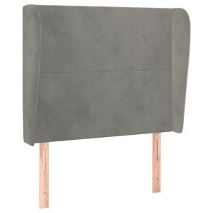 vidaXL cabecero con orejas de terciopelo gris claro 83x23x118/128 cm
