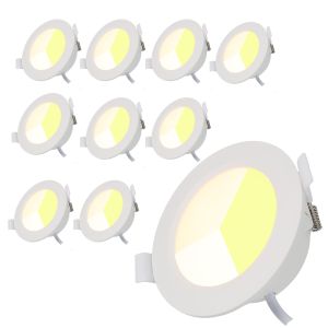 Pack 10 downlights LED embutidos 5w ip44, cct 3000/4000/6000k, corte