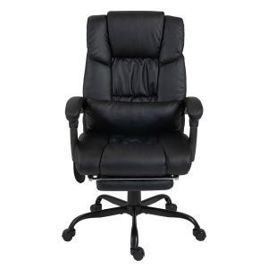 Cadeira de escritório com massagem 66x75x112-122 cm couro sintético e metal