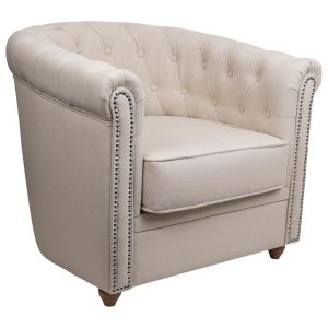 Poltrona estofada branca 80x80x48/72