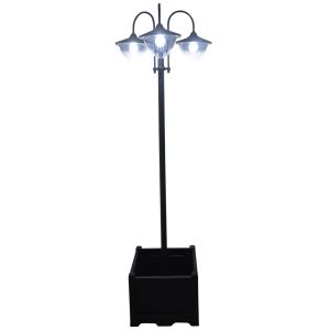 Candeeiro solar com 18 luzes LED pp, abs, aço inoxidável e liga de alumínio
