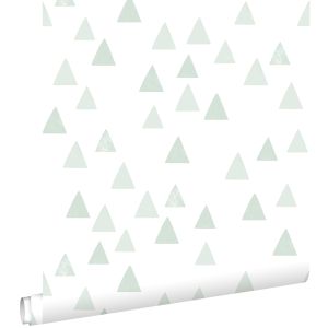 Estahome papel de parede triângulos gráficos verde menta 53 cm x 10.05 m