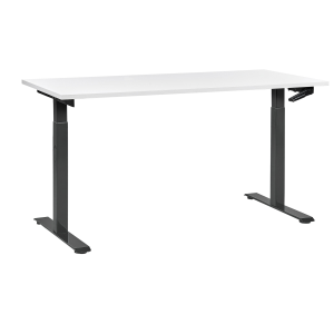 Secretária de pé ajustável manualmente destines 160 cm 72 cm branco/preto