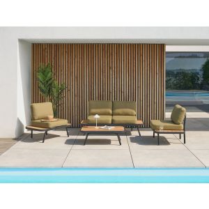Conjunto lounge madeira de acácia certificada verde minozzo