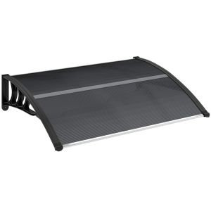 Marquise 100x75x23 cm transparente e preto Outsunny