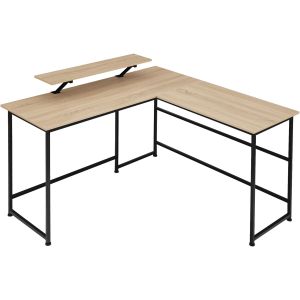 Escritorio superficie para monitor 140 x 130 x 76,5 cm madeira clara