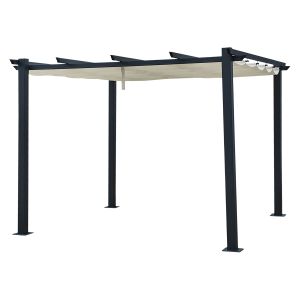 Pérgola livre 3 × 3m cassis bege - estrutura de alumínio