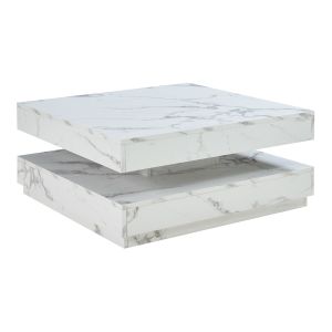 Mesa de centro - helloshop26 - consola de apoio - efeito mármore branco - 7