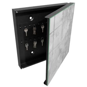 Caixa para chaves decorativa 30x30x5 elegância pura, abertura à direita
