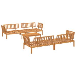 vidaXL set de sofás de palets de jardín 5 pzas madera maciza de acacia
