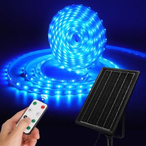 Aigostar tira LED solar exterior 10m com controle remoto, 100w ip65 300 LED