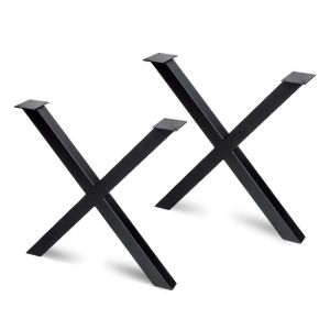 Emuca conjunto de pernas cross para mesa, largura 695mm, aço, pintado preto