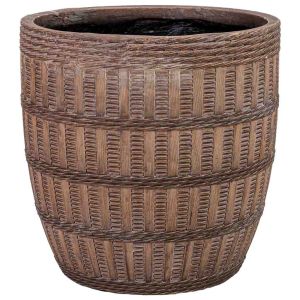 Vaso em fibra de vidro castanho 41x41x41h cm