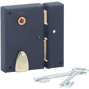 Fechadura vertical preta epóxi 70x110 mm thirard com fecho de meia volta -