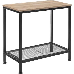 Mesa auxiliar 60x30,5x60,5cm, madeira industrial clara, roble sonoma