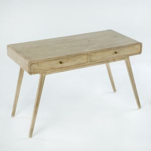 Mesa de madeira 120x55x76, com acabamento branco lavado.