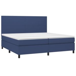 vidaXL cama box spring con colchón tela azul 200x200 cm