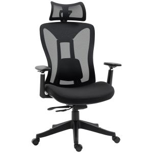 Cadeira de escritório malha, pp, espuma, nylon e mdf preto