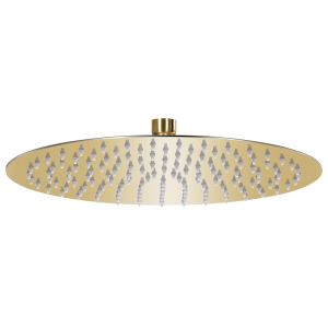 Cabezal de ducha redondo efecto lluvia acero inox dorado 30 cm