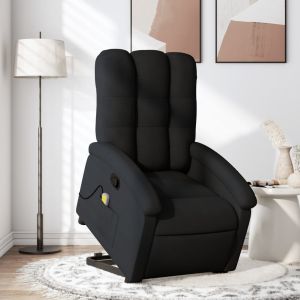 Poltrona de massagens reclinável elevatória tecido preto ewg8298