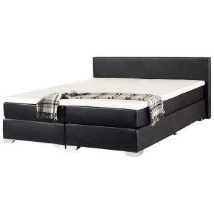Cama continental pele sintética president 180 x 200 cm preto