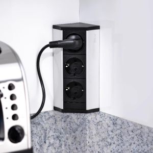 Emuca multiconector v dock, anodizado mate, plástico e alumínio