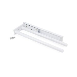 Emuca toalheiro extensível, 2 braços, alumínio, pintado branco