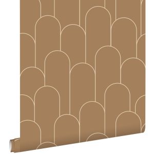 Estahome papel de parede motivo art deco terracota 50 x 900 cm