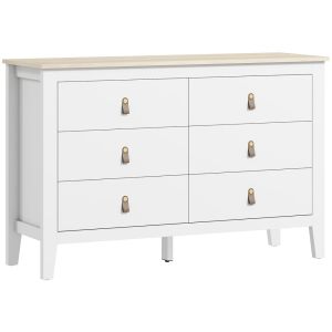 Cómoda com 6 gaveta 120x40x78 cm color blanco Homcom