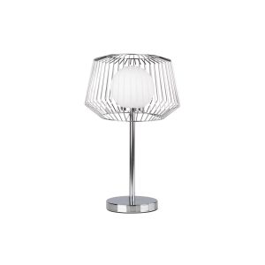 Alexandra house candeeiro de mesa metal plateado/branco 32x32x52 cm