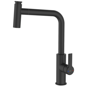 Essemano mezclador para fregadero con ducha extraíble negro