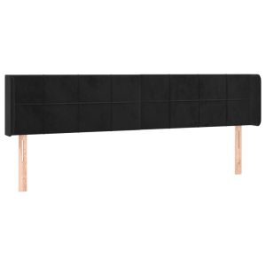 vidaXL cabecero con LED de terciopelo negro 203x16x78/88 cm
