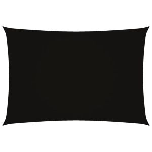 Para-sol estilo vela tecido oxford retangular 2,5x4,5 m preto