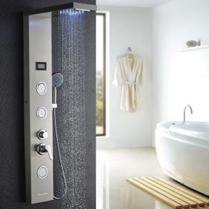 Painel de coluna de chuveiro de hidromassagem quadrado de aço inoxidável au
