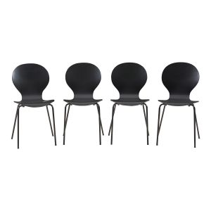 Conjunto de 4 cadeiras de jantar etne - preto [en.casa]