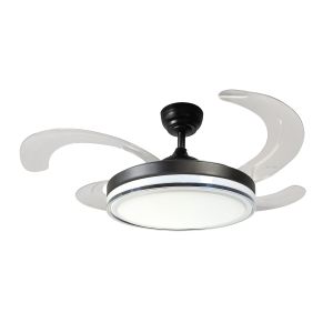 Ventilador de teto LED, motor dc, 6 vel. Lâm dobráveis, ø110 cm, azabak