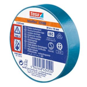Fita isolante - tesa - 53988-00031-00 - azul - borracha - 20 m x 19 mm