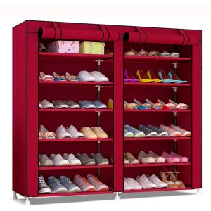 Armário para sapatos em tecido com portas nyana home 110x120x30 cm marrom