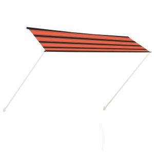 Toldo retrátil 300x150 cm laranja e castanho
